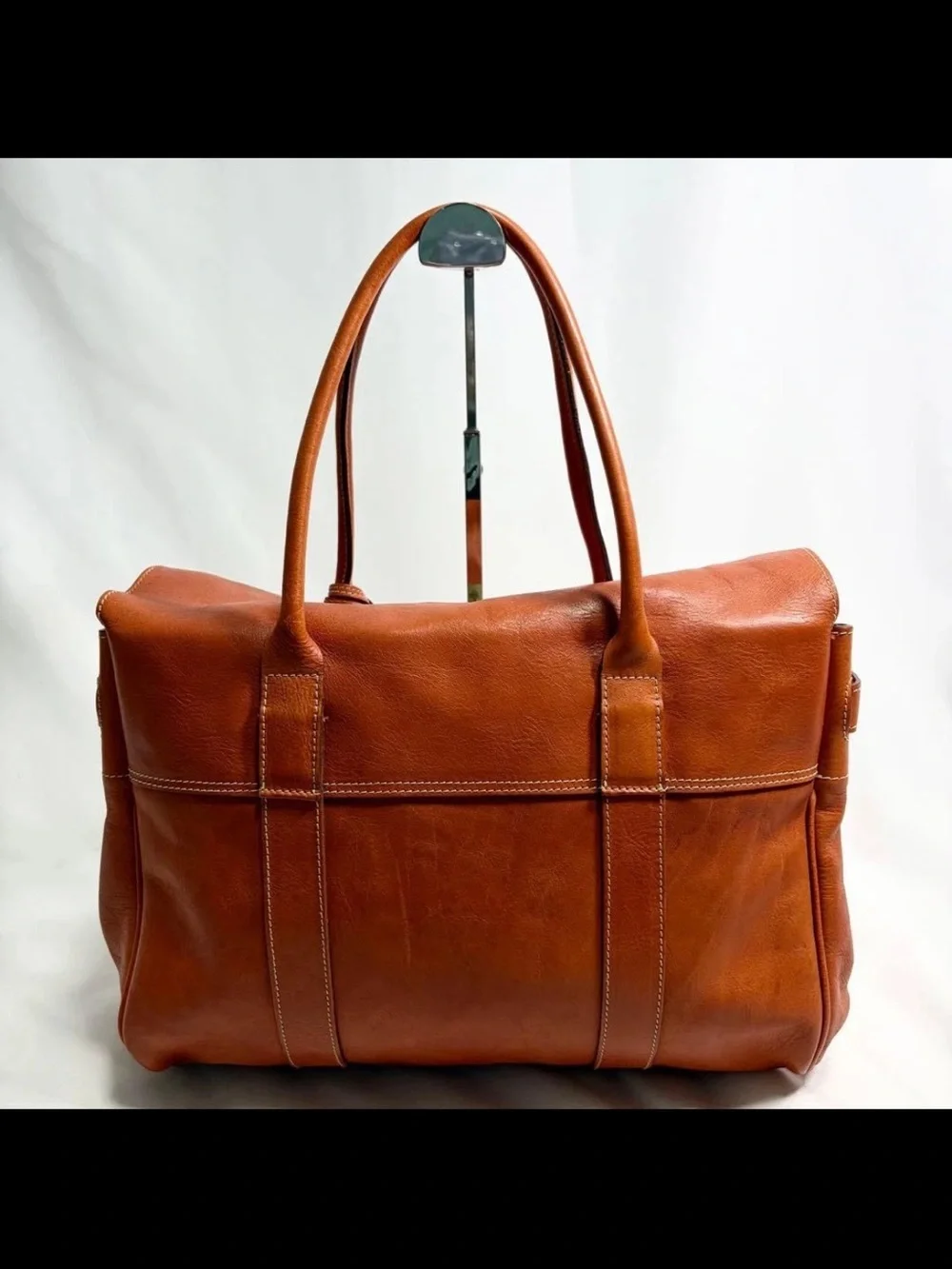 Mulberry Russet Leather Bayswater Satchel with Brass Hardware